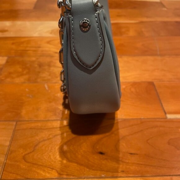 Coach Mira Shoulder Bag in Gray / Blue Glovetanned Leather + Chain Strap CM583 - Picture 8 of 14